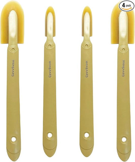 Extended Reach Grout Caulking Tool, 4pcs Rubber Caulk Finishing Tool with Ergonomic Grip for Bathroom, Kitchen Tile Gaps and Hard-to-Reach Areas