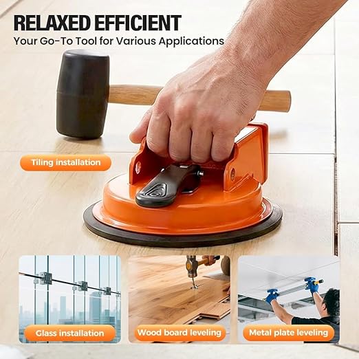 Floor Gap Fixer Tool, Heavy Duty Floor Gap Fixer Tool for Vinyl Plank Wood & Tile Flooring, Laminate Floors Gaps Repair Tools with Rubber Pad, Adjustable Height (Yellow)