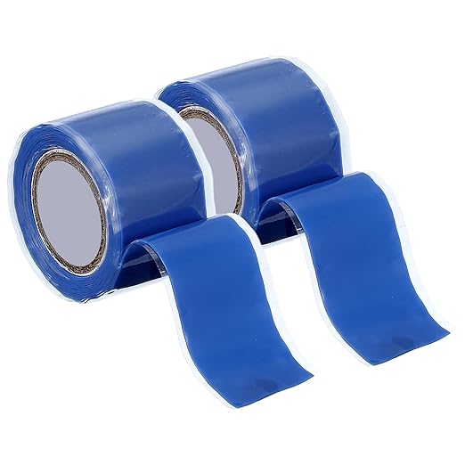uxcell 2 Pcs Self Fusing Silicone Tape, 1" x 5ft Waterproof Water Leak Sealing Tape for Plumbing Pipe Hose Repair Handles, Blue