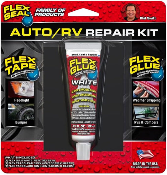 Flex Seal Auto/RV Repair Kit, Super Strong, Waterproof, Rubberized, UV Resistant, Car, Truck, Motorcycle, Seal and Patch, Bond and Repair, Quick Fix for Rips and Tears