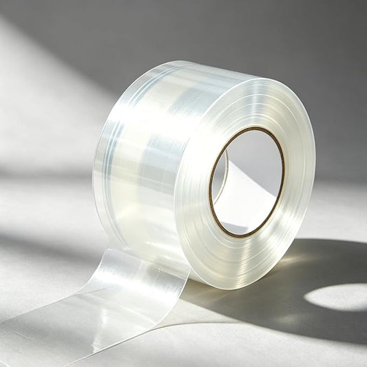ESUFEIR Window Sealing Tape,20 Mil Thick Transparent Weather Seal Tape for Blocking Winter Drafts & Preventing Cool Air Loss in Summer,Waterproof & Oil-Resistant for Bathroom Kitchen (2" W x 33' L)