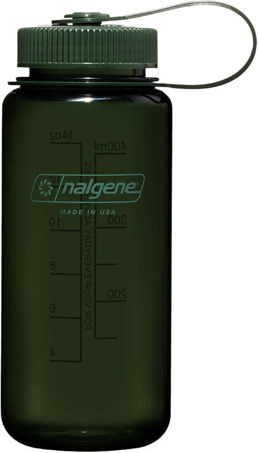 Nalgene 16 oz Wide Mouth Water Bottle | Slim Cup Holder Size, BPA-Free, Durable & Leak Proof, Lightweight Travel Bottle, Jade