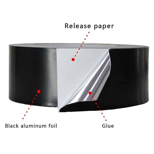 2 Inch Black Aluminum foil Duct Tape, Professional Grade Roll Adhesive Sealing Tape for HVAC, Refrigerator, Freezer, Insulation, Patching Hot & Cold Air Ducts, Sealing, etc. (10M)