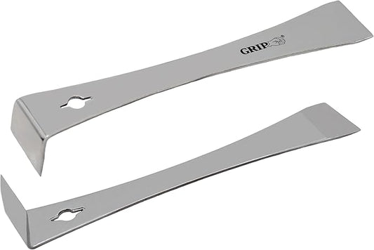 GRIP 9" Stainless Steel Pry Bar & Nail Puller - Pulling, Prying, Scraping - Removes Molding Around Doors, Flooring, Windows - Home, Garage, Workshop