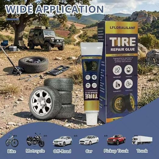 Professional Tire Repair Glue,Tire Glue sidewall,Tire Repair Rubber Nail kit,Tire Plug Glue Rubber Cement,car tire Patch Repair kit,Tire sidewall Repair Suitable for car, Motorcycle, Jeep, Tractor