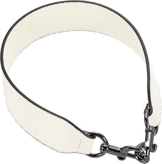 uxcell 22.83 Inch PU Leather Short Bag Strap with Clasp, Purse Handles Handbags Replacement Straps for Clutch Bag Crossbody Underarm Bags, Beige, Metallic Black Buckle
