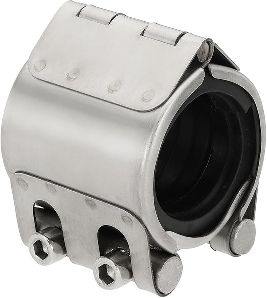HARFINGTON Pipe Repair Clamp 1-2/3" OD 41mm-44mm 304 Stainless Steel Leak Sealer Emergency Pipe Repair for Plastic Metal Tubing Water Gas Oil Lines, Silver