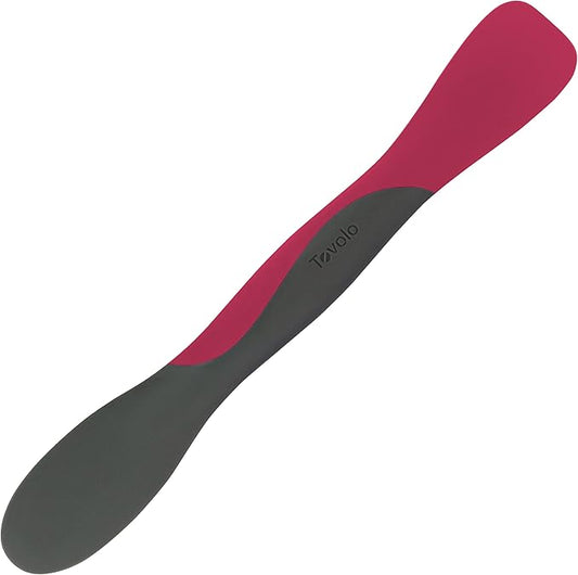 Tovolo Mini Scoop and Spread Tool for Kitchen Meal Prep Small Sandwich Spreader Spatula for Peanut Butter Jelly, Silicone BPA Free Dishwasher Safe Scooper Spreader, Charcoal Gray and Viva Magenta
