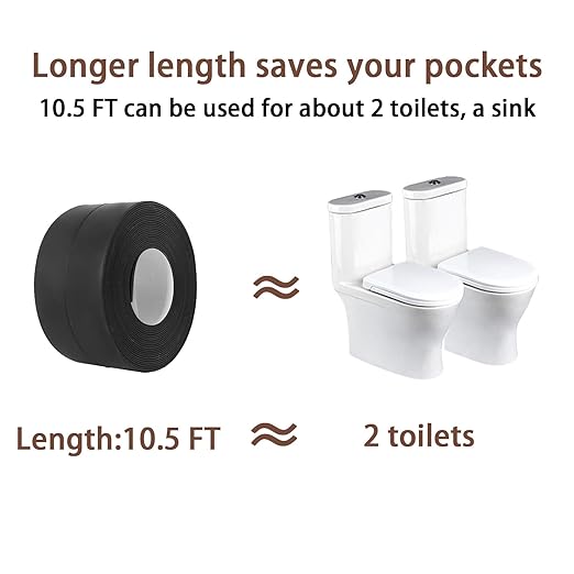 Grey Toilet Sealer Around Toilet Base,Caulk Tape Self Adhesive, Caulking Tape for Bathroom, Bathtub, Floor Wall Edge Protector,2 Rolls Waterproof Toilet Caulk Strip