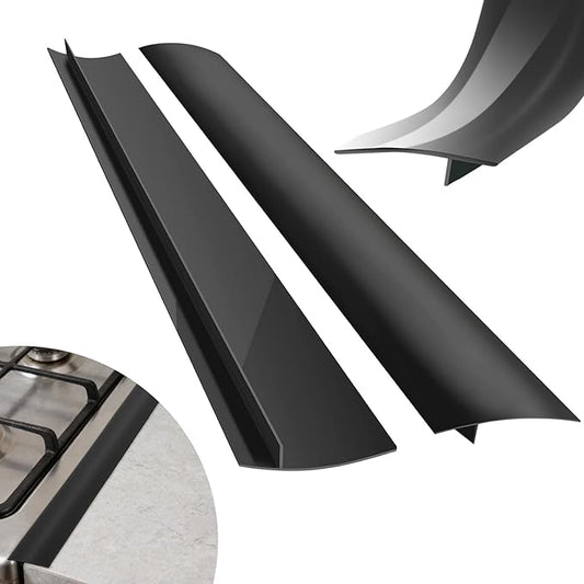 2 Pack Silicone Stove Gap Covers 25 Inch, Food Grade Heat Resistant Gap Filler, Upgraded Anti-Slip Stain-Resistant Stove Counter Guard, Easy to Cut & Clean, Seamless Fit for Stovetop/Oven/Washer/Dryer