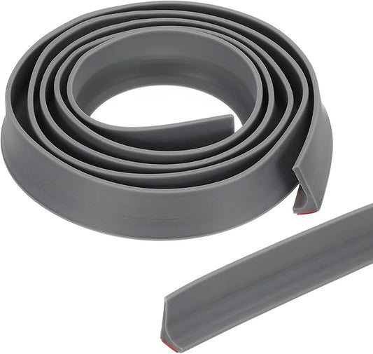 PATIKIL 79 Inch Collapsible Shower Threshold Water Dam Guard, Shower Stopper Barrier Self Adhesive Sink Splash Guard for Frameless Shower Door Bottom, Gray (1.2"Wx0.6"T)