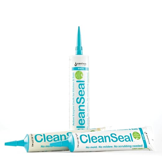 Clean Seal Active Enzyme Caulk, Kitchen & Bath, White, 6oz. (Pack 1)