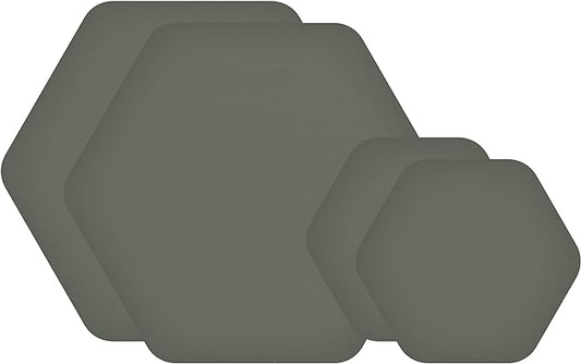 GEAR AID Tenacious Tape Repair Patches for Jackets, Tents and Outdoor Gear, OD Green, 2.5” and 1.5” Hex Shape, 4 Patches