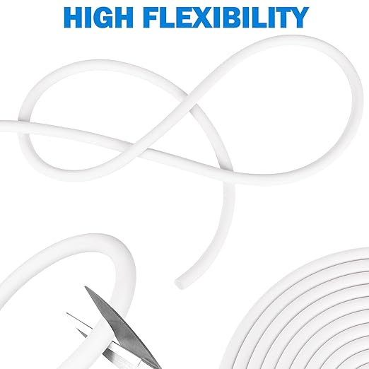 MYFAMIREA 50FT Backer Rod 1/4 Inch EPDM Rubber Caulk Saver Weather Strip Seal Concrete Expansion Joint Filler for Gaps and Joints, White