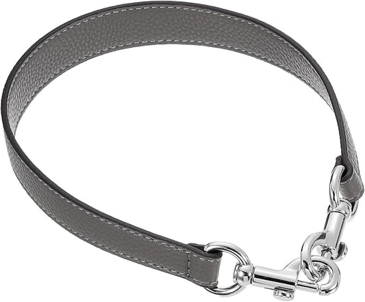 uxcell 19.29 Inch PU Leather Short Bag Strap with Clasp, Purse Handles Handbags Replacement Straps for Clutch Bag Underarm Bags, Grey, Silver Buckle