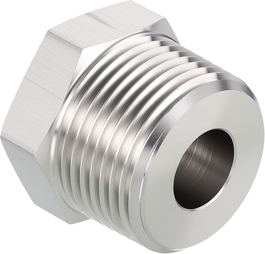Pack of 1, 1" Male NPT to 3/8" FeMale NPT Solid 304 Stainless Steel Hex Bushing, Hose Fittings Adapter Reducer for Pipe Leak Repair, Bathroom Remodeling, Tool Extensions
