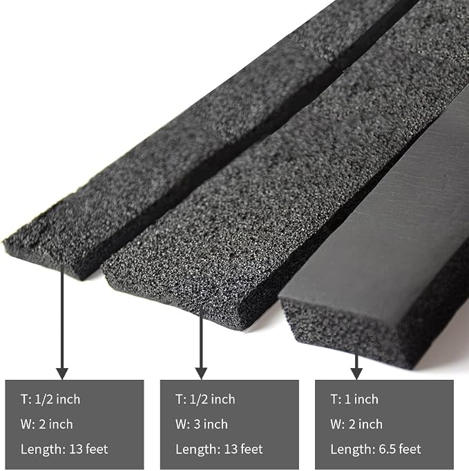 DOBTIM Pipe Insulation Foam Wrap Tape, Self Adhesive with High Resilience for Pipe Insulation Wrap 13 Ft x 2 Inch Wide x 1/2 Inch Thick