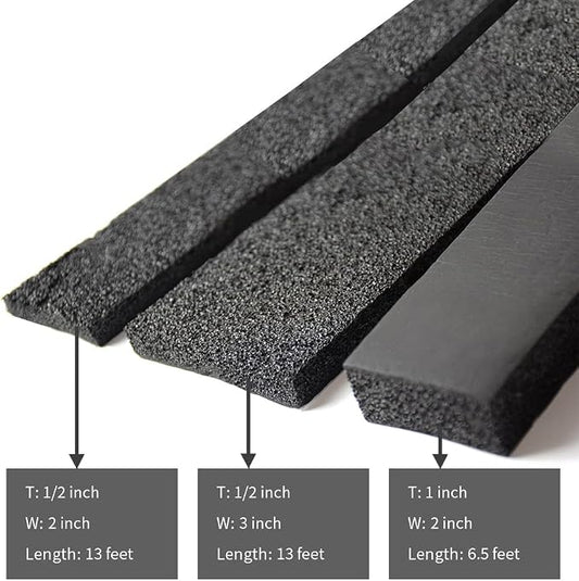 DOBTIM Pipe Insulation Foam Wrap Tape, Self Adhesive with High Resilience for Pipe Insulation Wrap 13 Ft x 3 Inch Wide x 1/2 Inch Thick