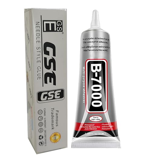B7000 Jewelry Glue for Making, FITTDYHE 1PCS 50ML/1.69 fl oz Clear Adhesive for Rhinestone, Fabric, Multipurpose Super B-7000 for Phone Repair, Nail Art, Wood, Glass, Charms