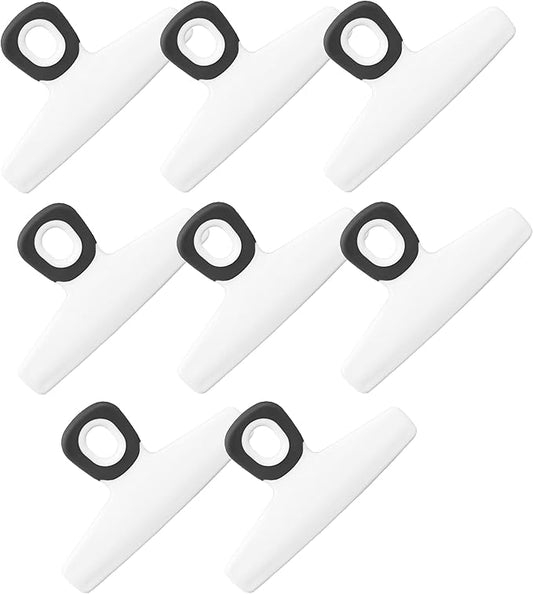 COOK WITH COLOR Bag Clips - Wide Heavy Duty, Large for Food Storage with Air Tight Seal Grip, Pack of 8, White
