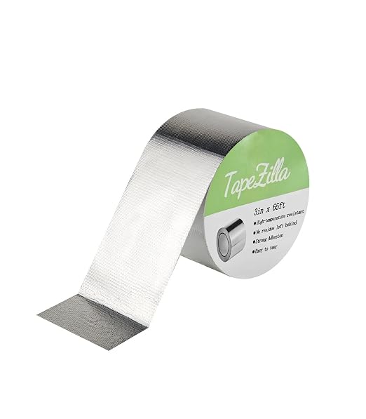 Aluminum Foil Tape 3In x 66Ft, Duct Tape Heavy Duty High Temperature Tape Waterproof for Dryer,Vent,Ductwork,Fireplace