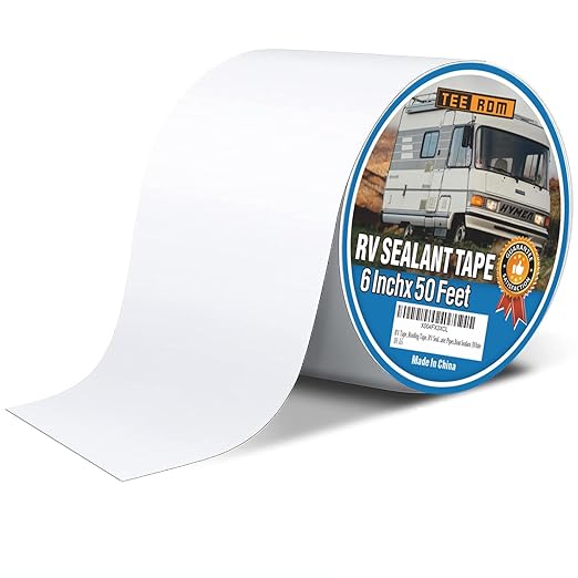 RV Roof Tape White,6 Inch X 50 Feet RV Sealant Tape,RV Camper Roofing Repair Sealant Tape, Waterproof Leak Tape for RV Repair,UV Resistant, Weatherproof, for Boat Sealing, Camper,Tents