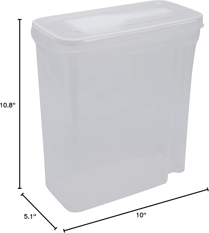 Kitchen Details 2 Pack Cereal Container with Scooper | Medium | Airtight | Food Tin | Keeps Fresh | Kitchen & Pantry Storage Organizers | Clear