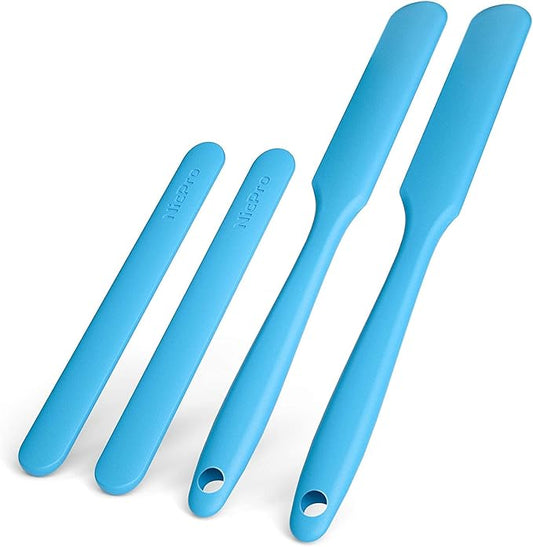 Nicpro Silicone Stir Sticks Kit - 2 PCS Resin Popsicle Sticks & 2 PCS Spatula Scraper for Mixing Resin, Wax, Paint, Epoxy, DIY Crafts