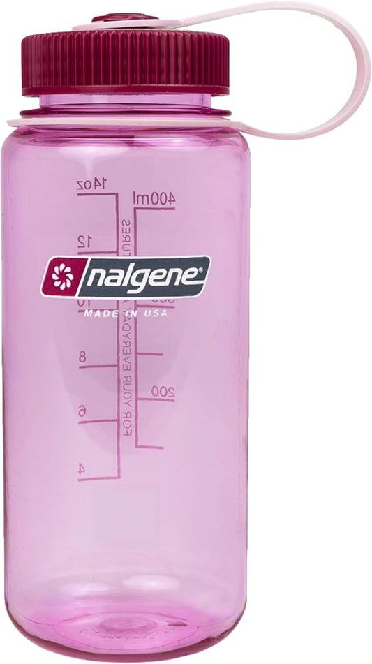 Nalgene 16 oz Wide Mouth Water Bottle | Slim Cup Holder Size, BPA-Free, Durable & Leak Proof, Lightweight Travel Bottle, Cosmo