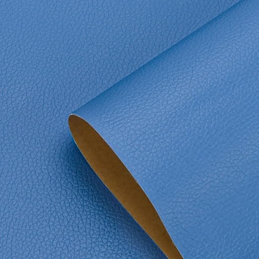 Self Adhesive Leather Repair Patch, 12 x 54 inch Vinyl Leather Repair Patches Kit for Furnitures, Car Seats, Couches, Sofas, Chairs, (Blue)
