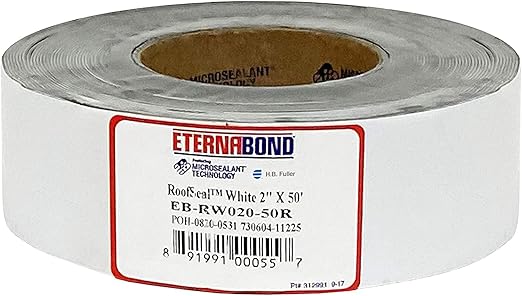 EternaBond RoofSeal White 2" x50' MicroSealant UV Stable RV Roof Seal Repair Tape | 35 mil Total Thickness - EB-RW020-50R - One-Step Durable, Waterproof and Airtight Sealant