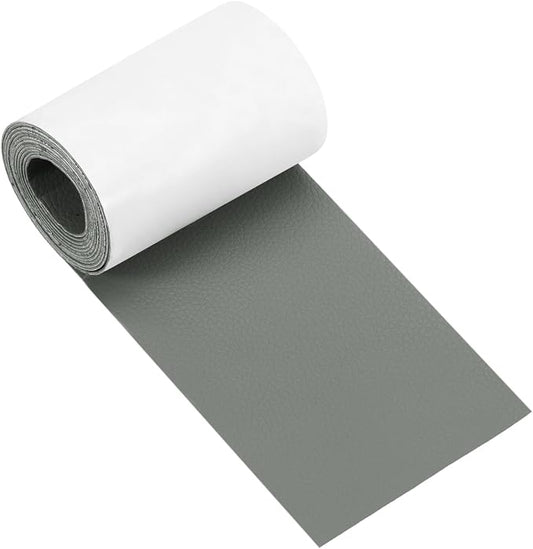 MECCANIXITY Leather Repair Patch 3"x60" Self-Adhesive Leather Vinyl Repair Tape Kit for Furniture Couches Sofa Chair Car Boat Seats Jackets, Smooth Grain Gray