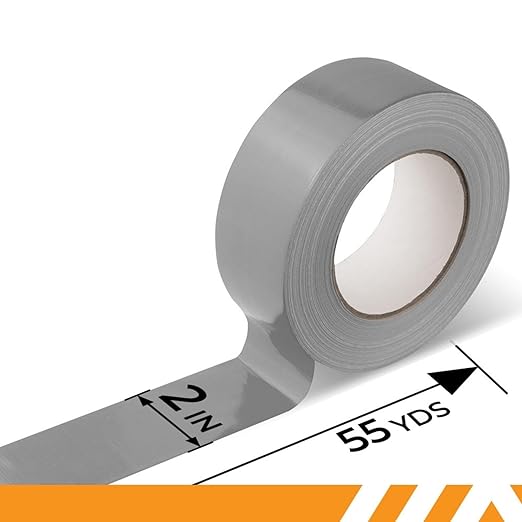 GTSE Silver Duct Tape, 2 Inches x 55 Yards (164 ft), Heavy Duty, Waterproof Repair Tape for Indoor or Outdoor Use, 24 Rolls