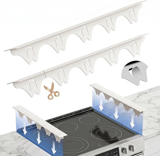 Silicone Stove Gap Covers with Stainless Steel, Oven Gap Filler Seals Gaps Between Stovetop and Counter, Stove Gap Guards Range Trim Kit, Easy to Clean Stove Gap Guard (Beige 2 Pack,25")