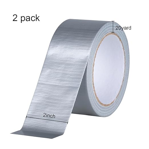 XUXU 2 Pack Silver Duct Tape Heavy Duty Waterproof, Strong Adhesive for Indoor Outdoor Repairs, 40 Yards x 2 Inch Total