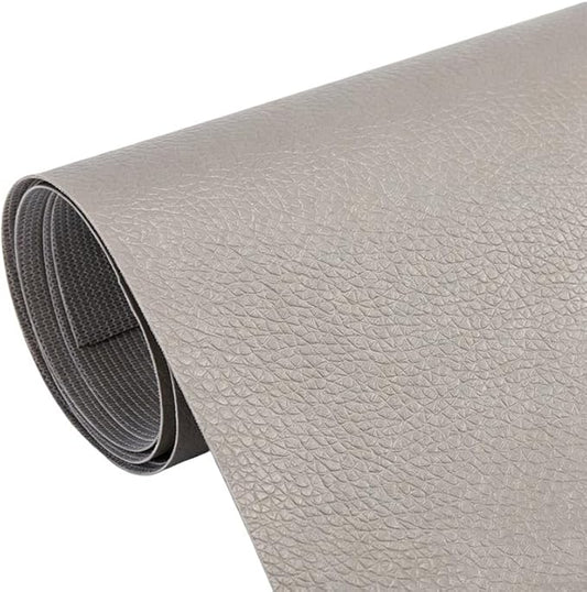 Cremsy Leather Repair Patch, Self Adhesive Leather Repair, Waterproof Vinyl Repair Patch, Cuttable Furniture Repair Tape for Couches, Sofa, Furniture, Car Seats, Bags, Jackets (Gray)