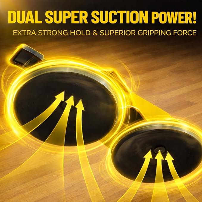 Floor Gap Fixer Tool with Dual Silicone Suction Cups & Rubber Hammer – 45° Angled Striking Surface, Includes Adhesive Pads – for Laminate, Vinyl Plank, SPC & Engineered Hardwood Floors