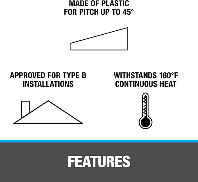 Oatey 14038 Foldable Plastic 3" Pipe Diameter Flex Calk Roof Flashing 10" x 13.25" Base