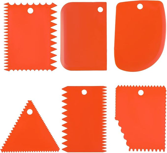6 Pack Glue Spreader Flexible Reusable Plastic Spreaders Epoxy Resin Spreader Tool Notched Trowel Applicator for Epoxy Resin Putty Fillers Adhesives Caulk Spackling Paste Woodworking and DIY Projects