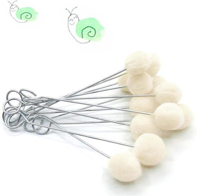 50 Packs Wool Daubers Glue Daubers Ball Brush Leather Dye Tool Leather Dye Dauber Dyeing Applicator with Metal Handle for DIY Crafts Projects