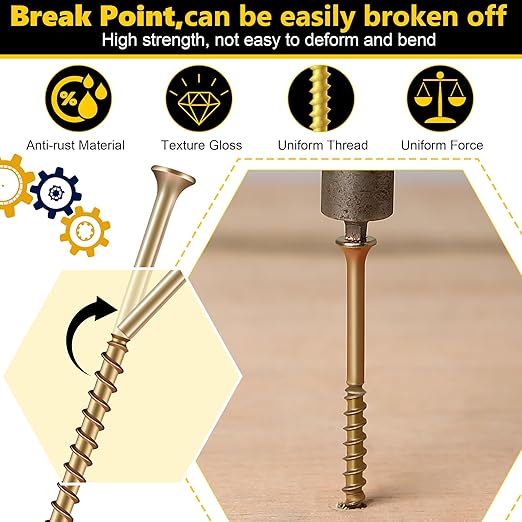 Dreyoo 100 Pcs Repair Floor Screws, Universal Screws for Floor Repair Fit Hardwood/Vinyl/Carpets, Wood Gap Fixer Compatible with 3233, Bolt Assortment Sets