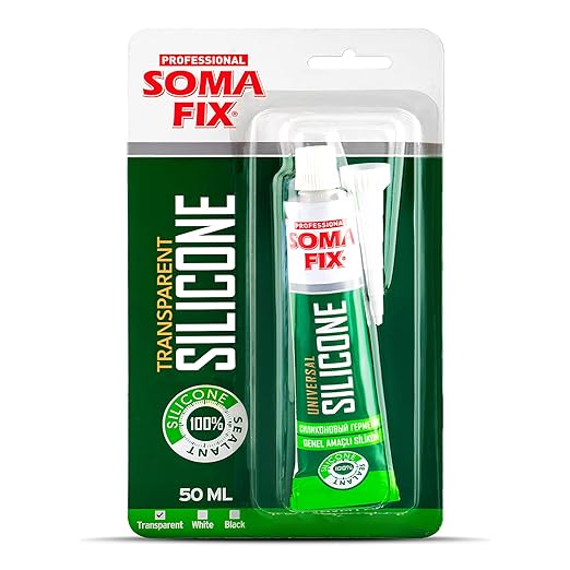 Clear Silicone Caulk - Easy Squeeze Caulking Tube, Silicone Sealant for Wood, Kitchen, Bathroom, Sink, Windows - Multi Purpose & Waterproof - 1.7 fl. oz (Clear)