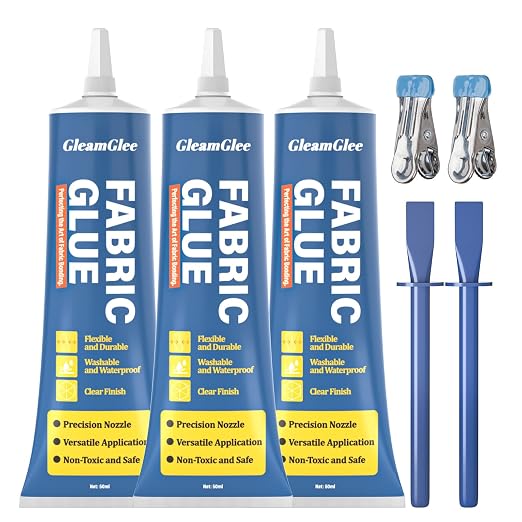 Fabric Glue Permanent, 150ml Extra Strong Fabric Adhesive, Washable Clear Clothing Glue for Clothes Repairs, Leather, Crafts, Upholstery, Material, Textile, Felt and Badges (3 x 50ml/1.76 oz)