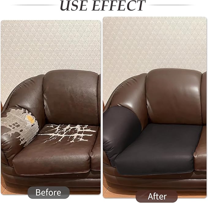 CHEIGHY Leather Repair Kit for Furniture - Advanced PU, Strong Waterproof Self Adhesive Leather Repair Patch for Couch 3.9X79 inch Vinyl Repair Tape for Car Seats Sofa Office Chair (Brown)