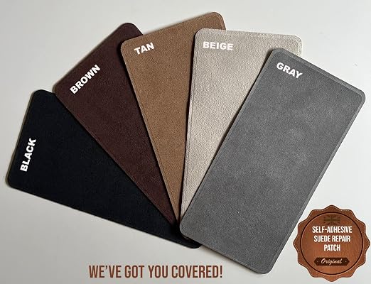 Instant MastaPlasta Suede Premium Repair Patch - Black Suede - 4in x 2.4in (10cm x 6cm) - Self-Adhesive Suede Upholstery-Quality Patches for Sofas, Car Interiors, Bags, Shoes & More