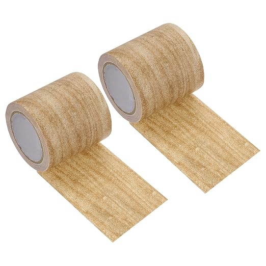 uxcell 2 Pcs Wood Grain Repair Tape, 2.2" x 15ft Self Adhesive Wood Grain Colored Duct Tape Waterproof Repair Patch for Furniture Floor Scratch Fix, Baseboards, DIY Decor, Light Maple