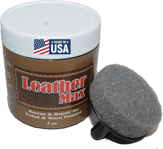 Furniture Leather Max Leather Refinish and Restorer 4 Oz Jar (Leather Repair) (Leather Restore) (Vinyl Repair) (Scarlett Red)