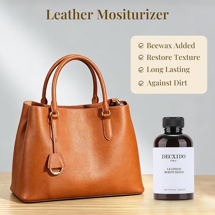 Leather Care Kit,Leather Cleaner and Leather Moisturizer,Leather Care set for Purse,Leather Bag,Restore Shine,Removes Stains.Leather Wallet,Leather Furniture,Leather Cleaning Kit,Leather Conditioner