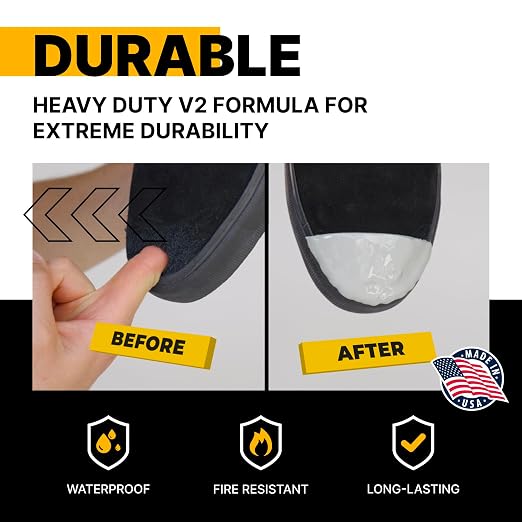 V2 Work Boot Toe Protector, Liquid Boot Guard, Brown Adhesive Shoe Crease Protector & Scuff Preventer for Waterproofing and Hole Repair - Strongest Heavy Duty Shoe Covers for Any Size & Style of Boots
