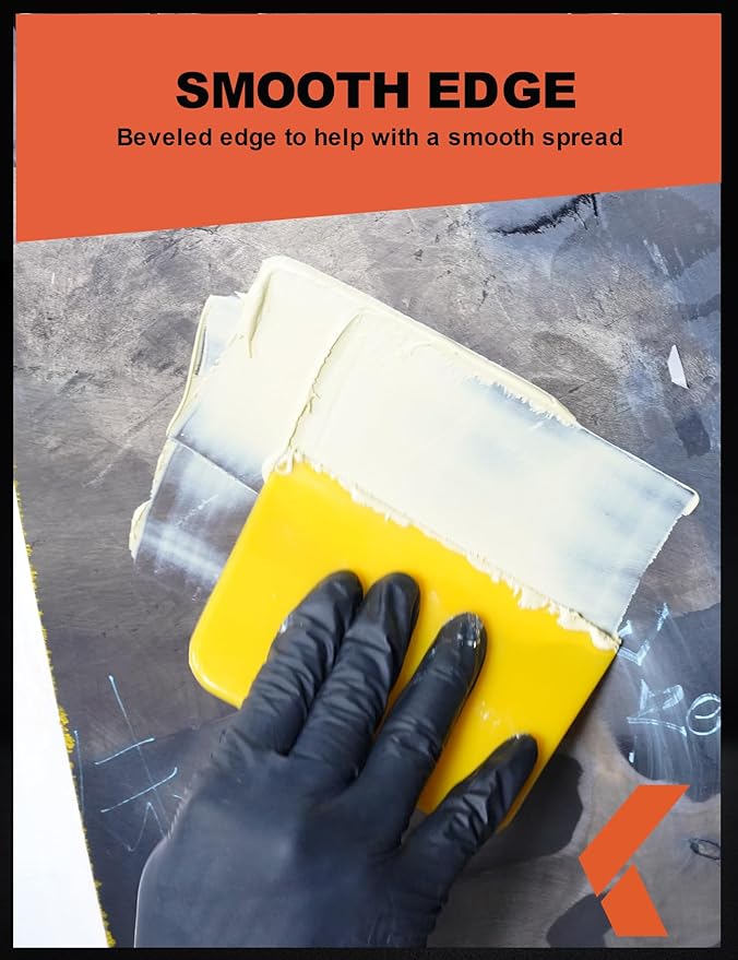 KREFINISH Body Filler Spreaders (Pack of 100) - 3" Yellow Reusable Plastic Spreader for Automotive Fillers, Putties, Glazes, Caulks and Paint